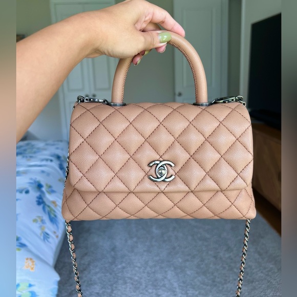 Chanel Coco Handle Small Caviar in Caramel with Rustic Hardware - Picture 12 of 16